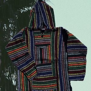 Mexican Poncho Baja Hoodie Drug Rug